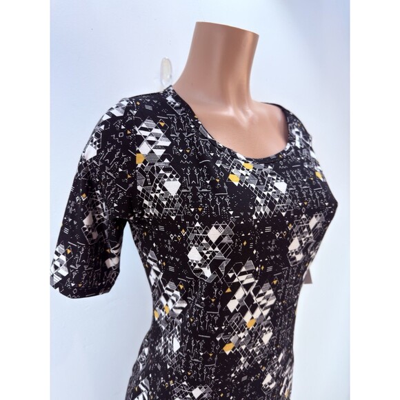 LuLaRoe Julia Women Ladies Dress Bodycon L Black Geometric - Picture 4 of 17
